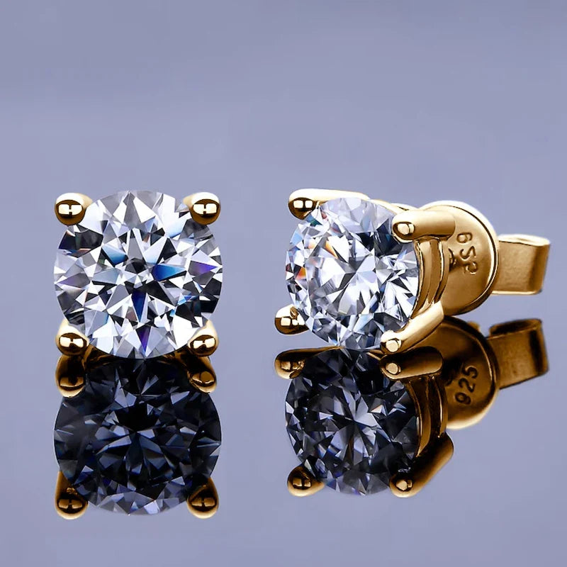 Brinco  em prata .925 e 0.3, 0.5, 1.0, 2.0 CT Moissanite.