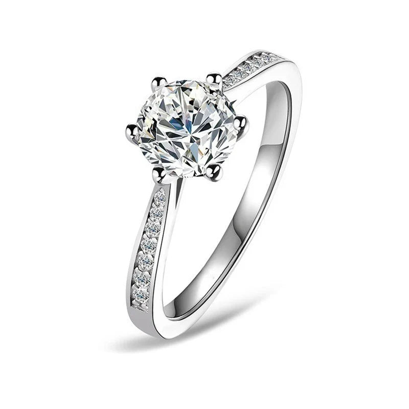 Solitário em prata .925 e 1 CT moissanite