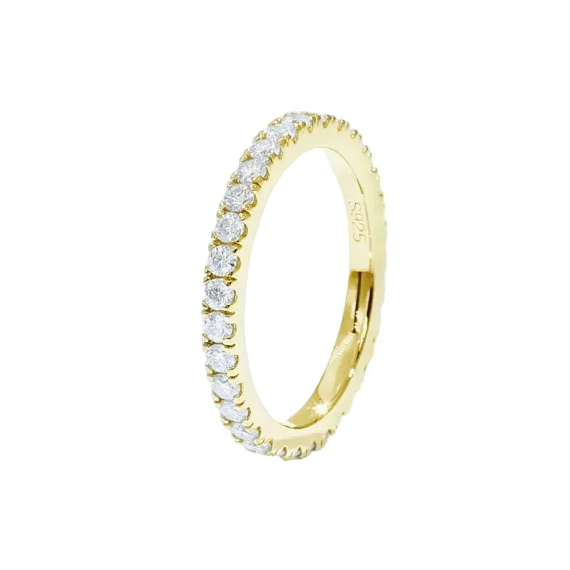 Aliança em prata .925 e 2mm moissanite