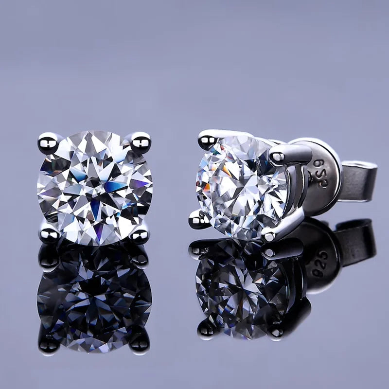 Brinco  em prata .925 e 1.0  Moissanite. (Promoção MÃES)