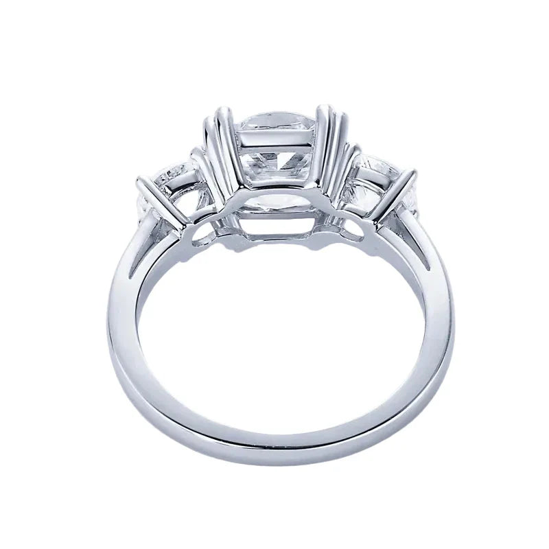 Anel 3 pedras em prata .925 e 3,5CT moissanite