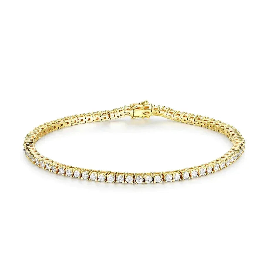 Pulseira Riviera em prata .925 e 3MM Moissanite (SEMANA DA RIVIERA)