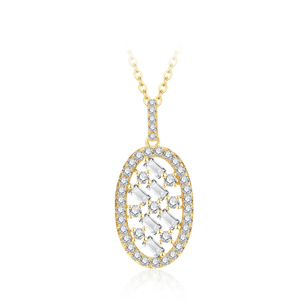 Colar com pingente em prata .925 e moissanite