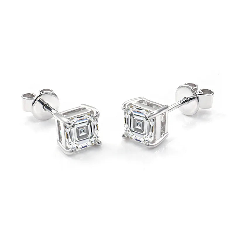 Brinco em prata .925 e 1ct moissanite