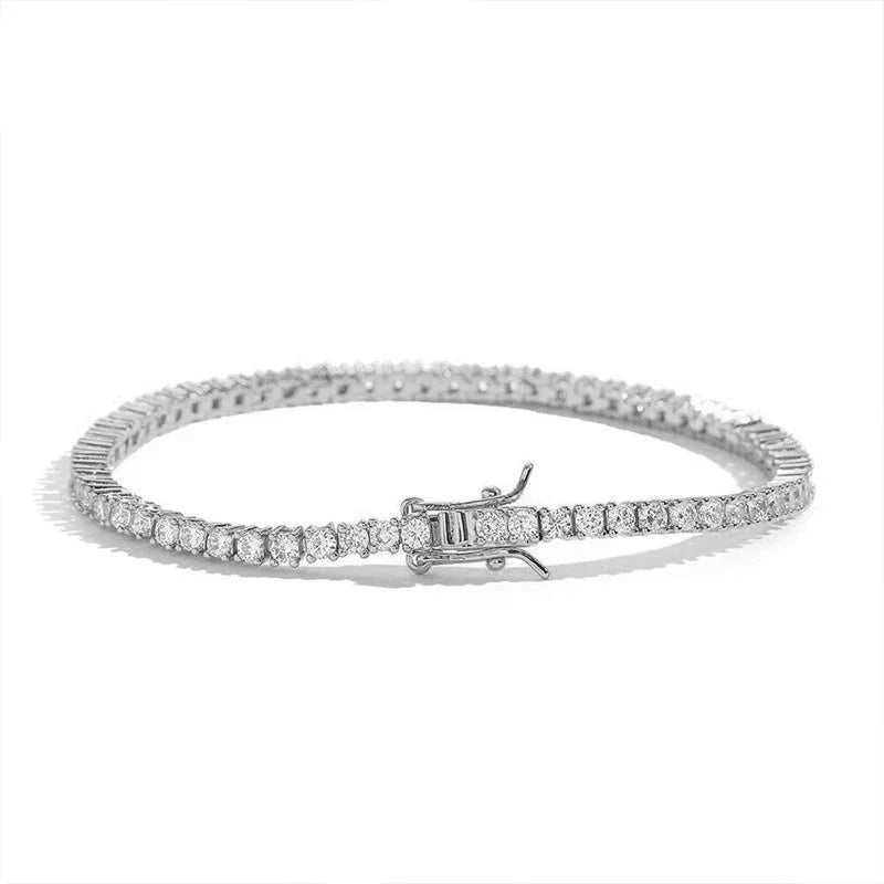 Pulseira Riviera em prata .925 e 2mm Moissanite