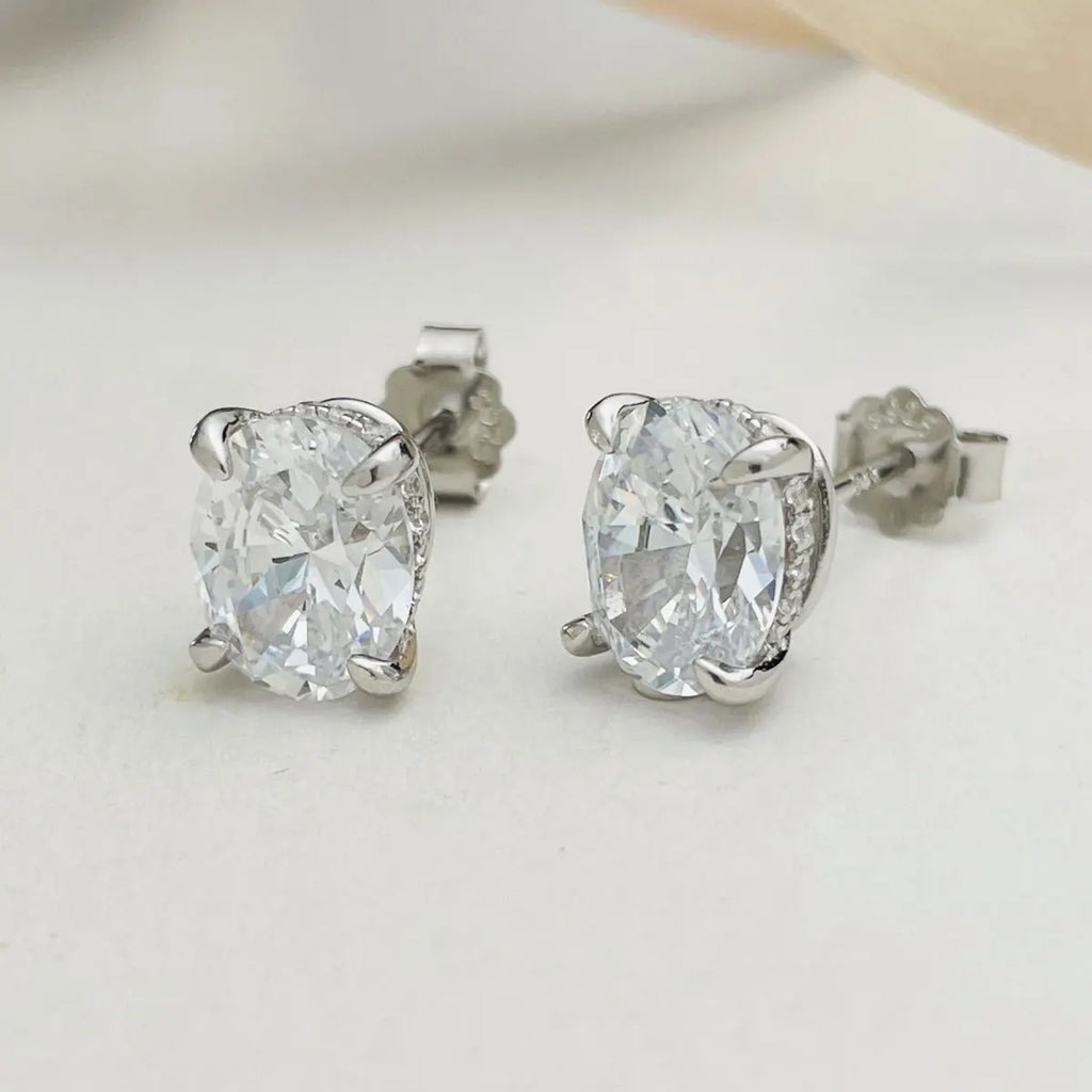 Brinco em prata .925 e 2.0, 3.0, ou 4.0ct moissanite