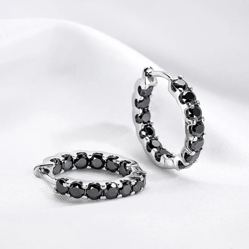 Brinco em prata .925 e 2.6CT moissanite