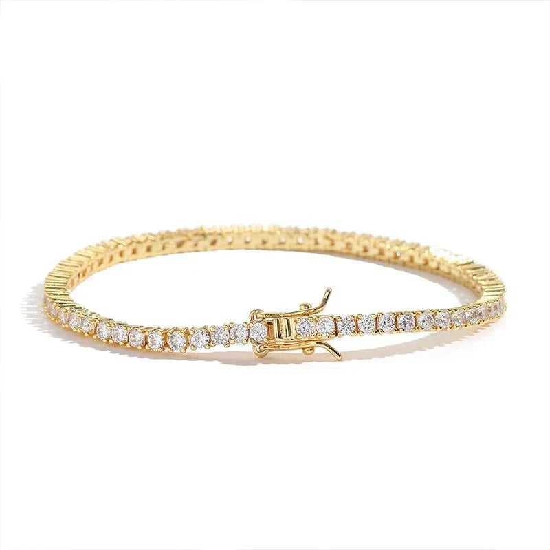 Pulseira Riviera em prata .925 e 2mm Moissanite