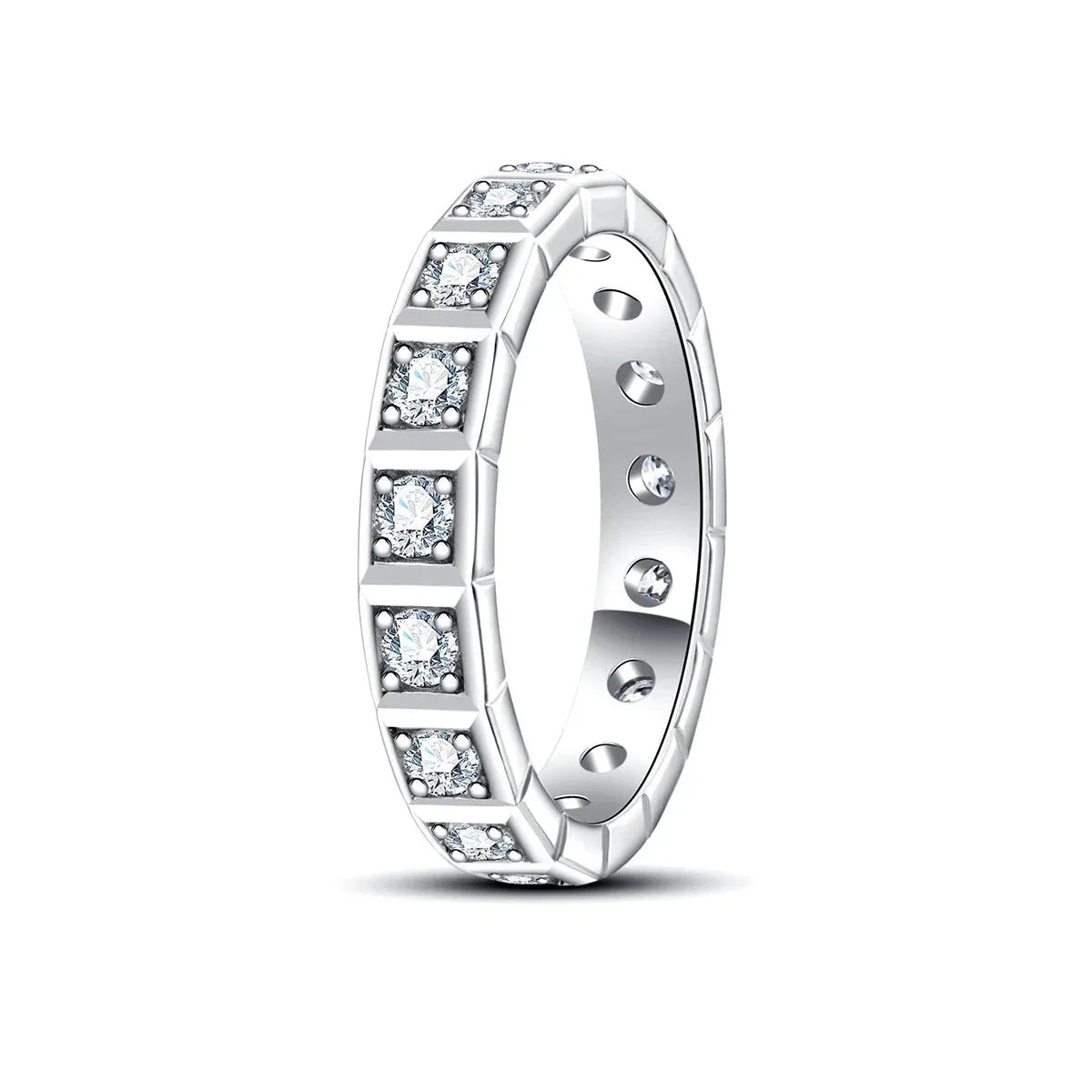 Anel em prata .925 e 2.2mm moissanites