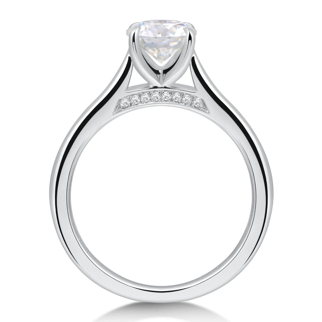 Solitário em prata .925 e  1.0ct moissanite