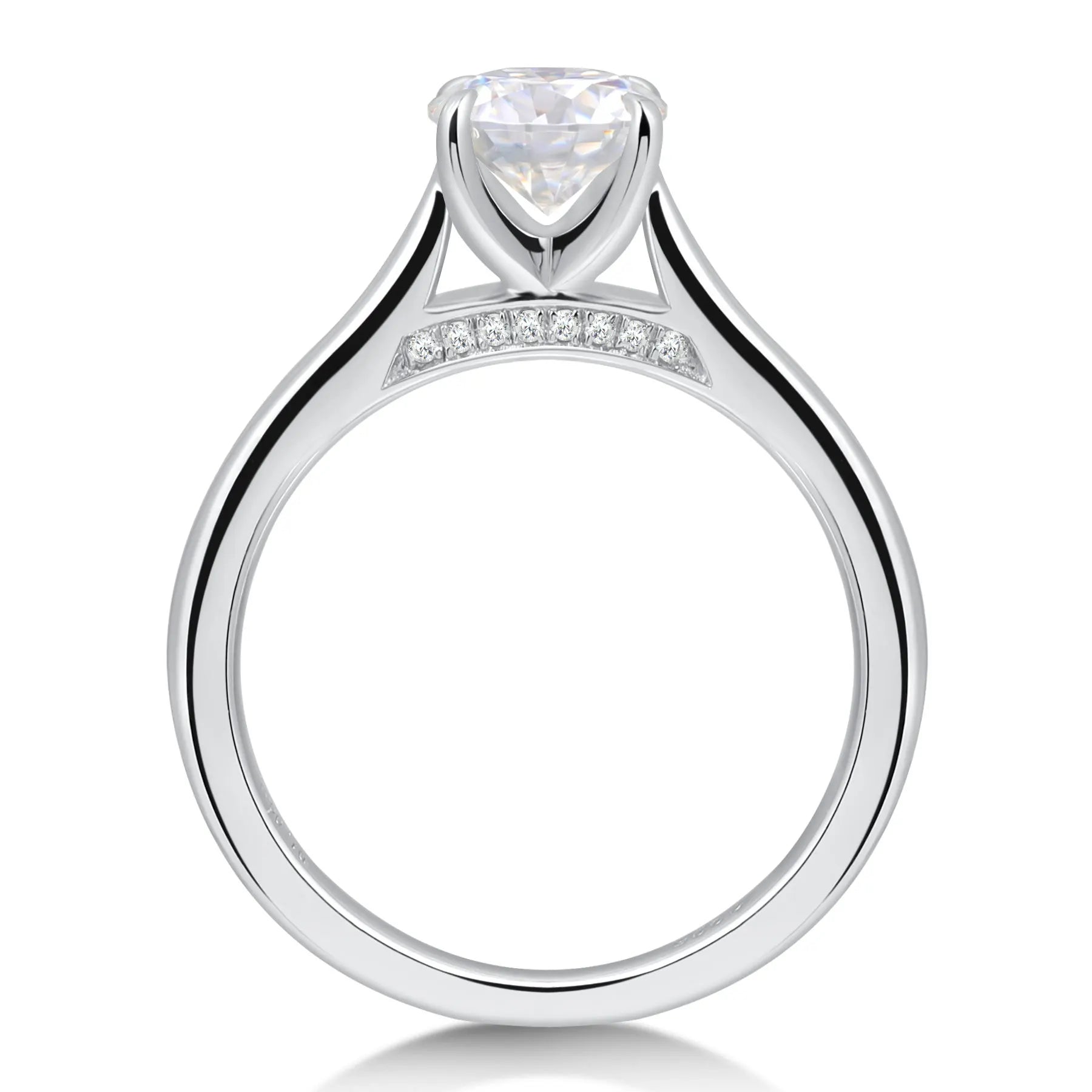 Solitário em prata .925 e  1.0ct moissanite