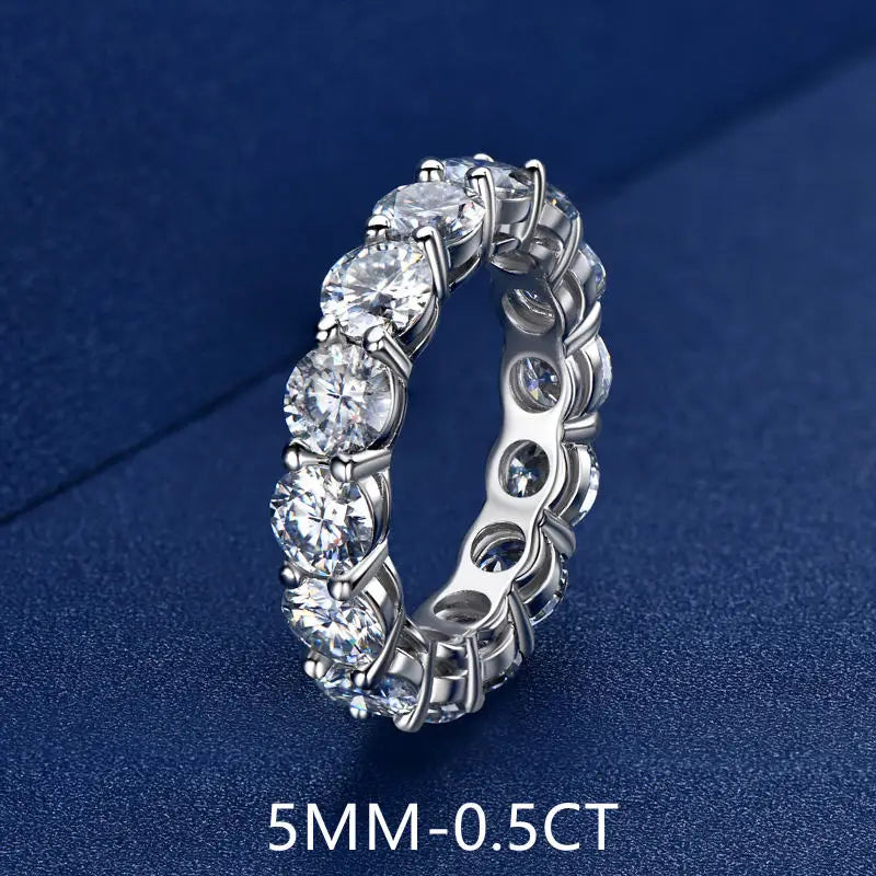 Aliança em prata .925 e 3mm moissanite