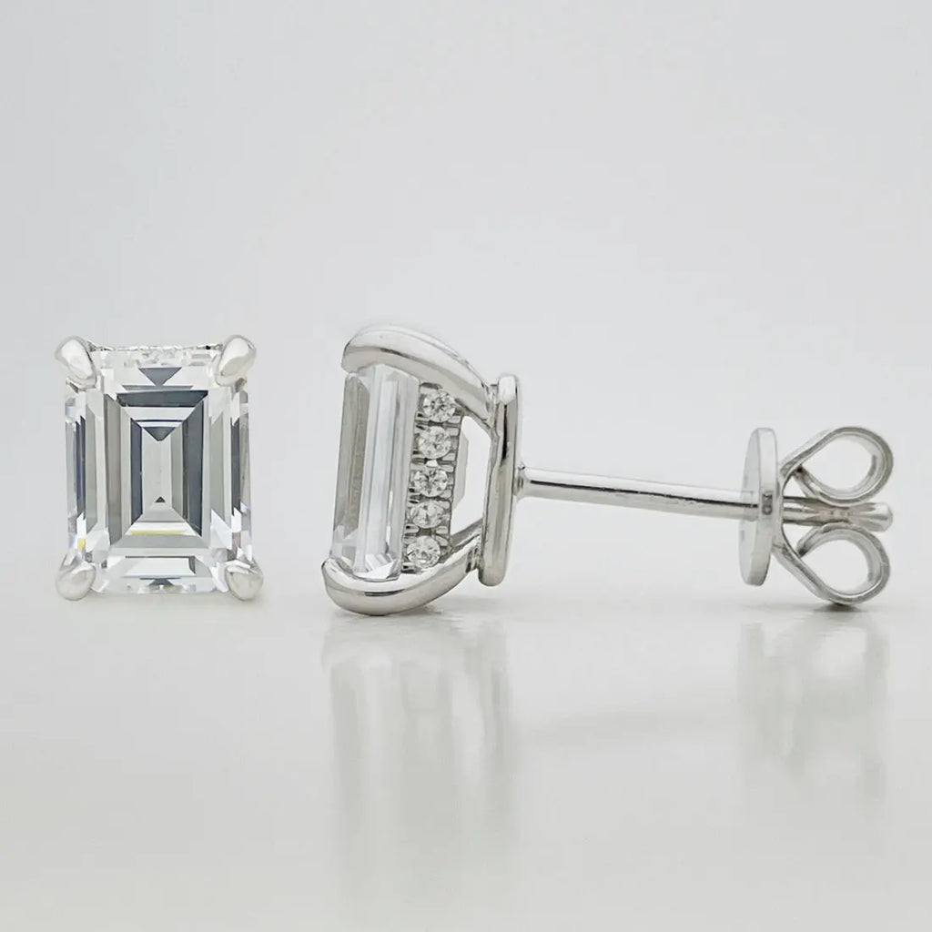 Brinco em prata .925 e 2.0 ou 4.0ct moissanite