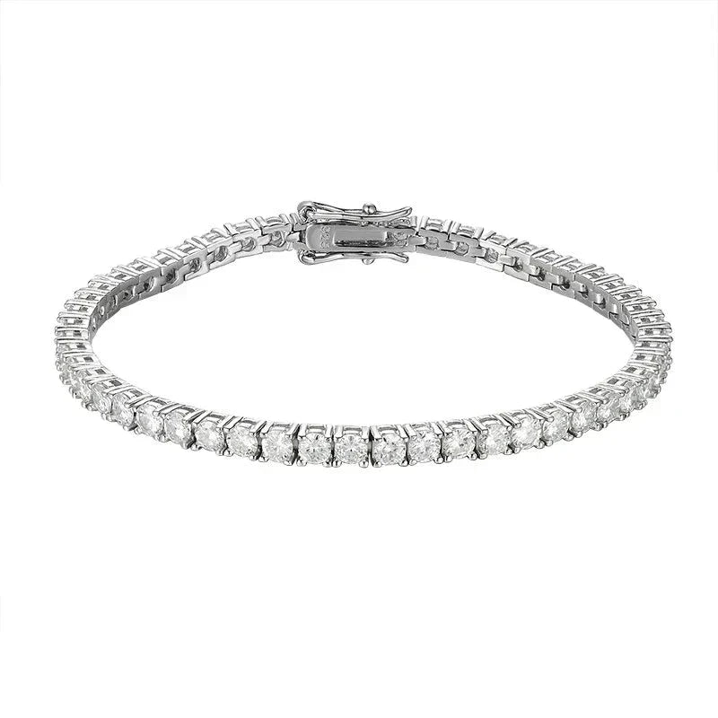 Pulseira Riviera em prata .925 e 5.0 MM Moissanite