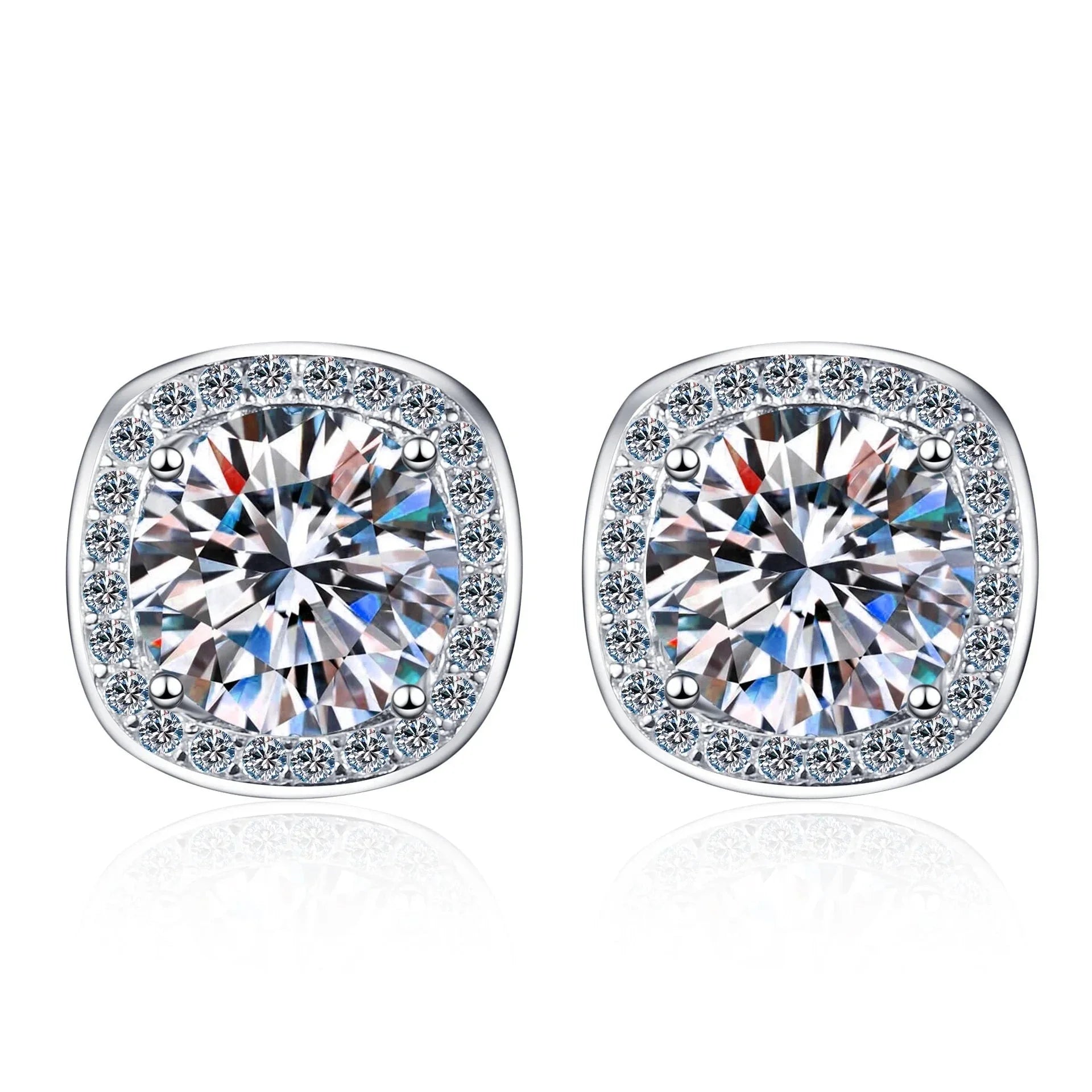Brinco em prata .925 e 2.0 ct moissanite