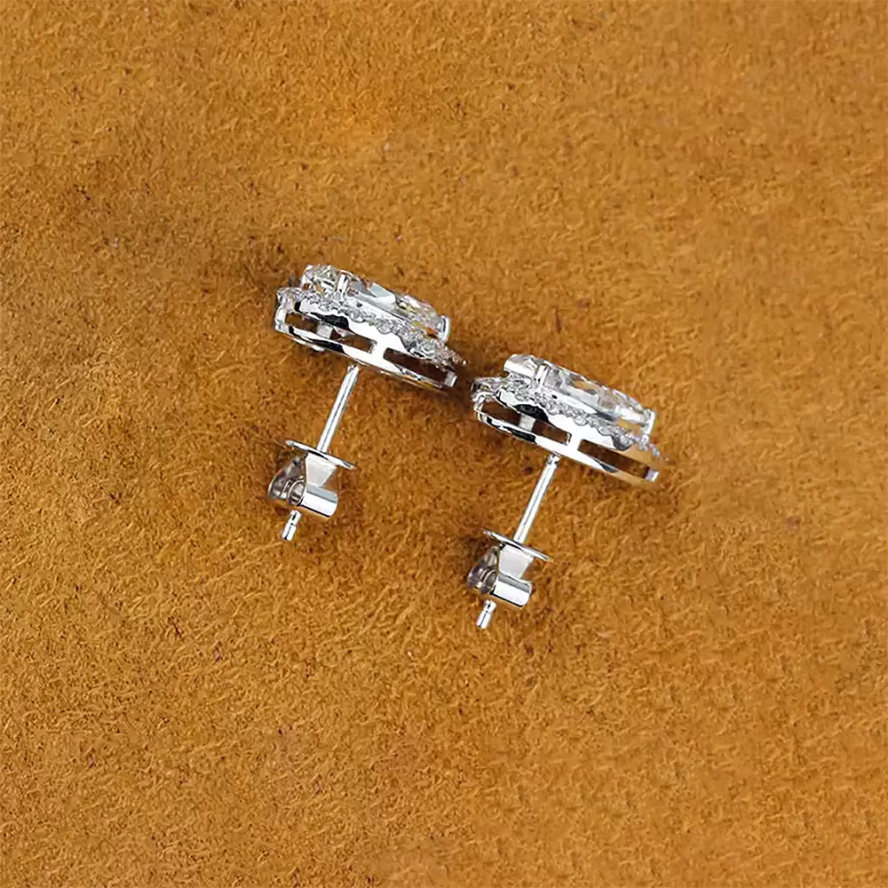 Brinco em prata .925 e moissanite em gota