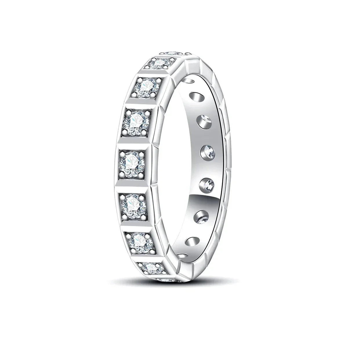 Anel em prata .925 e 2.2mm moissanites