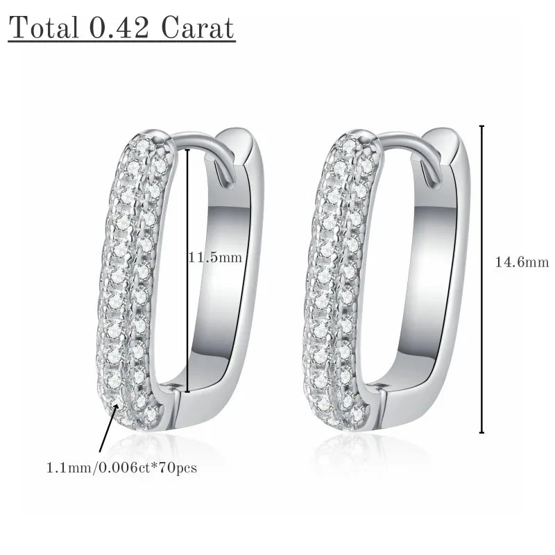Brinco em prata .925 e 0.42ct moissanite