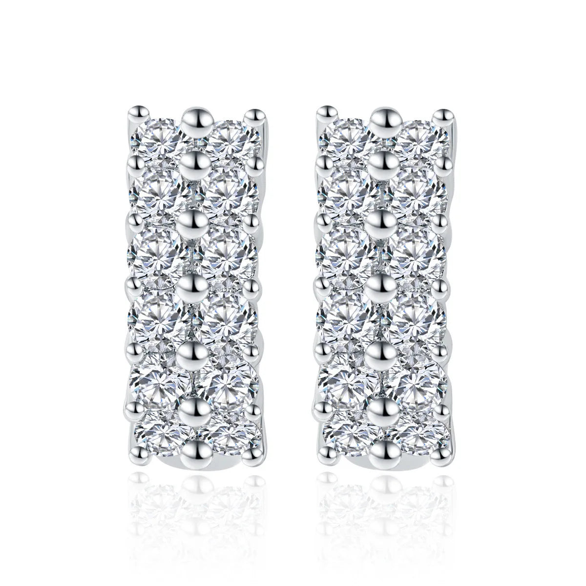 Brinco em prata .925 e 0.76ct Moissanite
