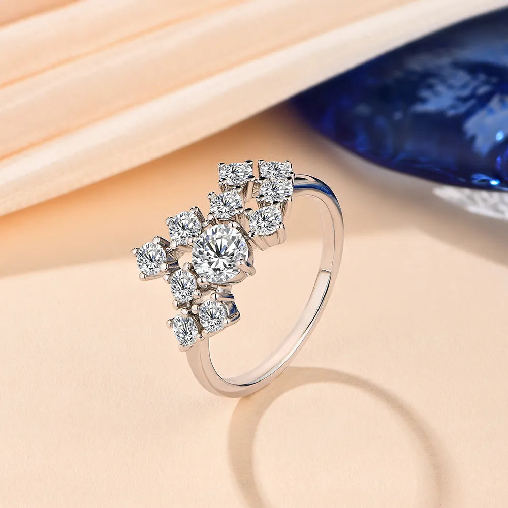 Anel em prata .925 e 1,5CT moissanite