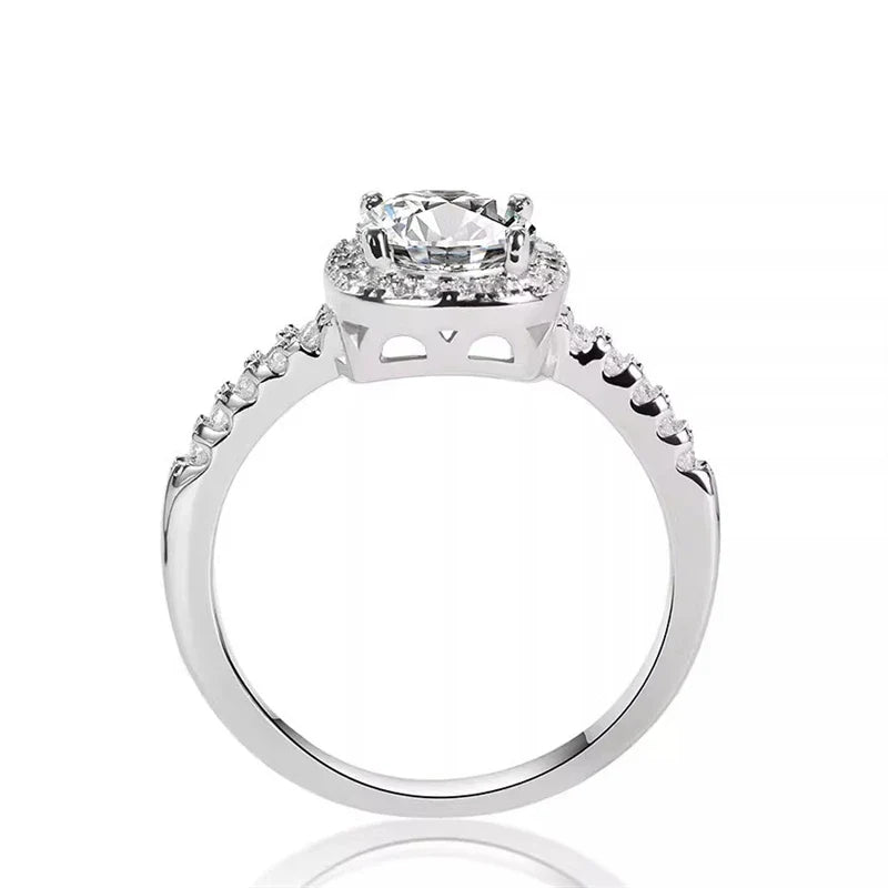 Solitário em prata .925 e 0,5, 1 ou 2CT moissanite