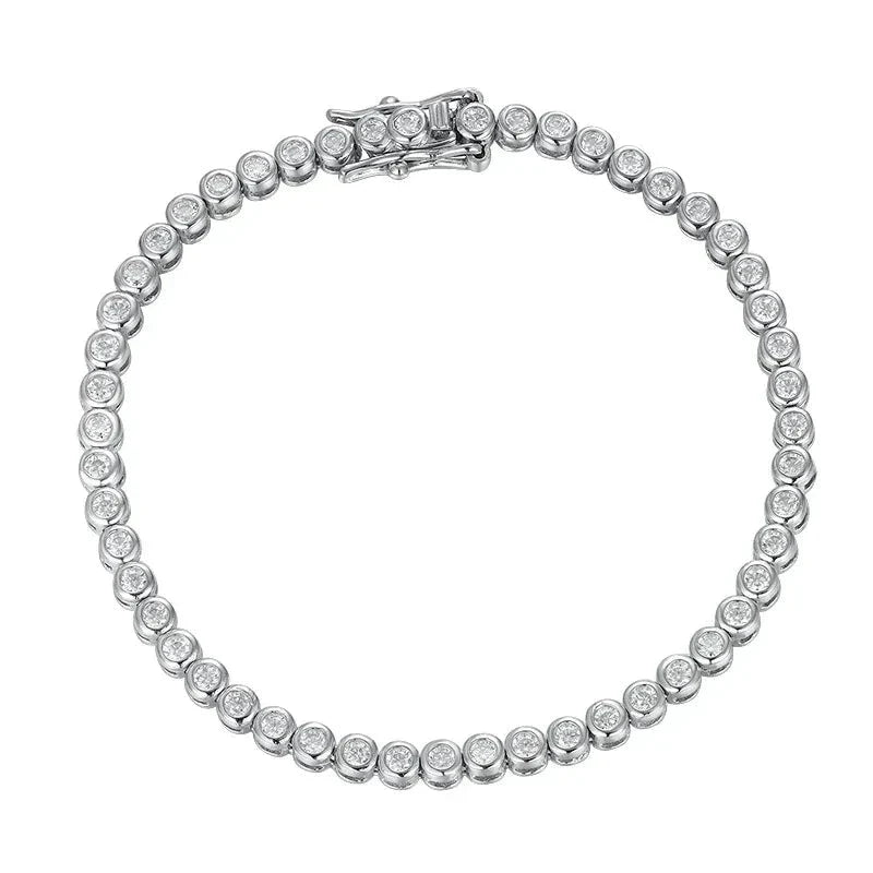 Pulseira Riviera em prata .925 e 4.0 MM Moissanite (SEMANA RIVIERA)