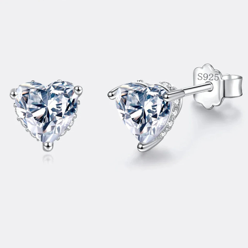Brinco em prata .925 e 1.0ct moissanite