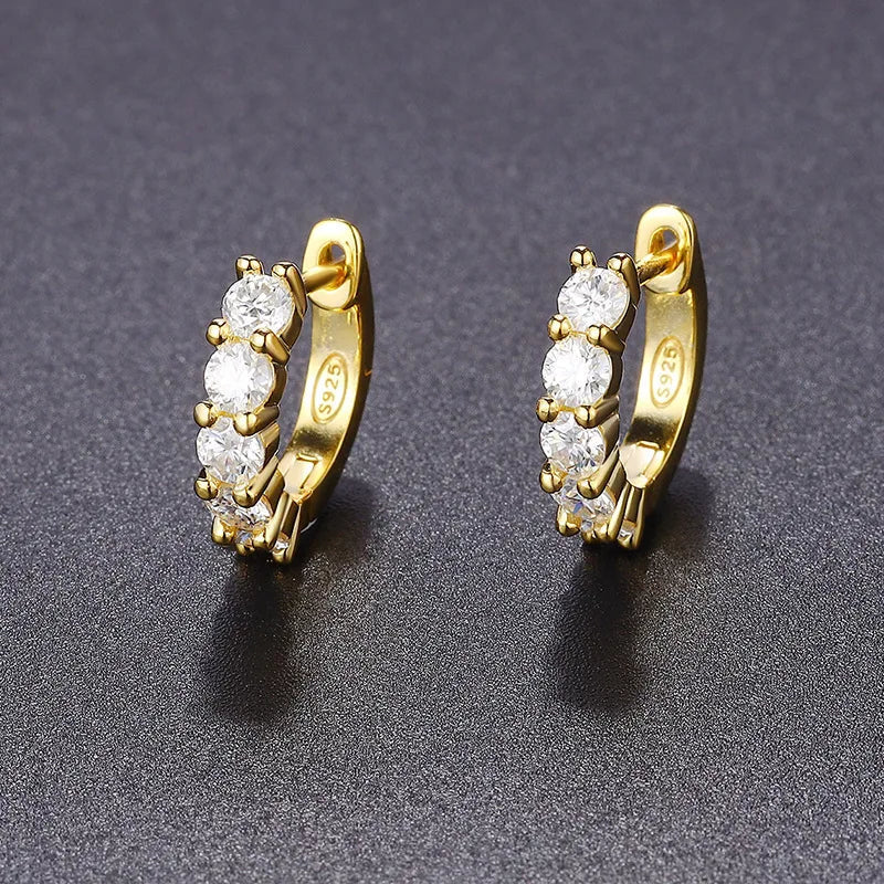 Brinco em prata .925 e 3.0, 3.5 ou 4mm  moissanite