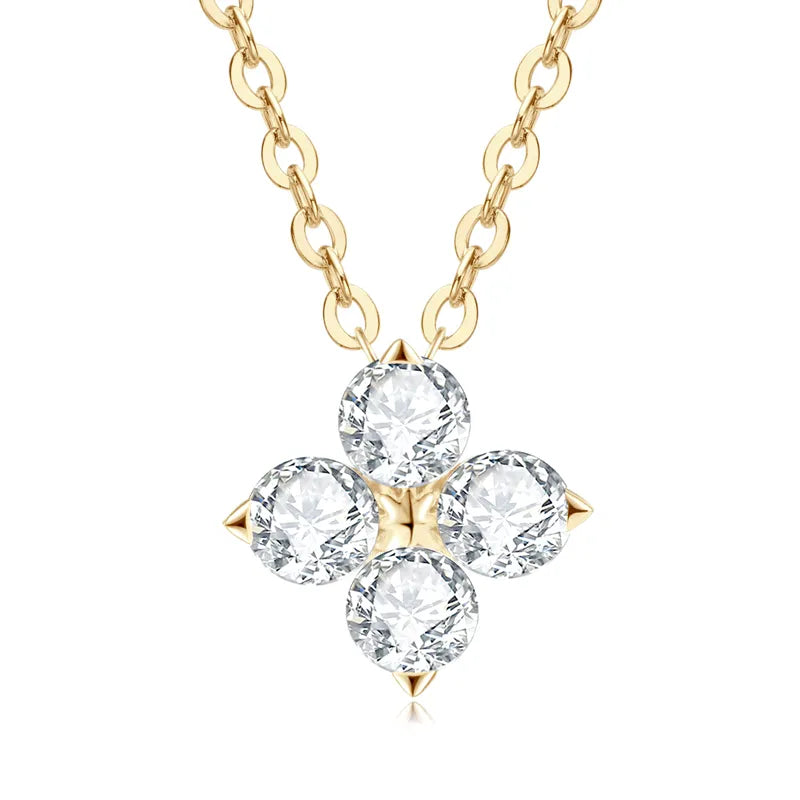Colar com pingente em prata .925 e moissanite