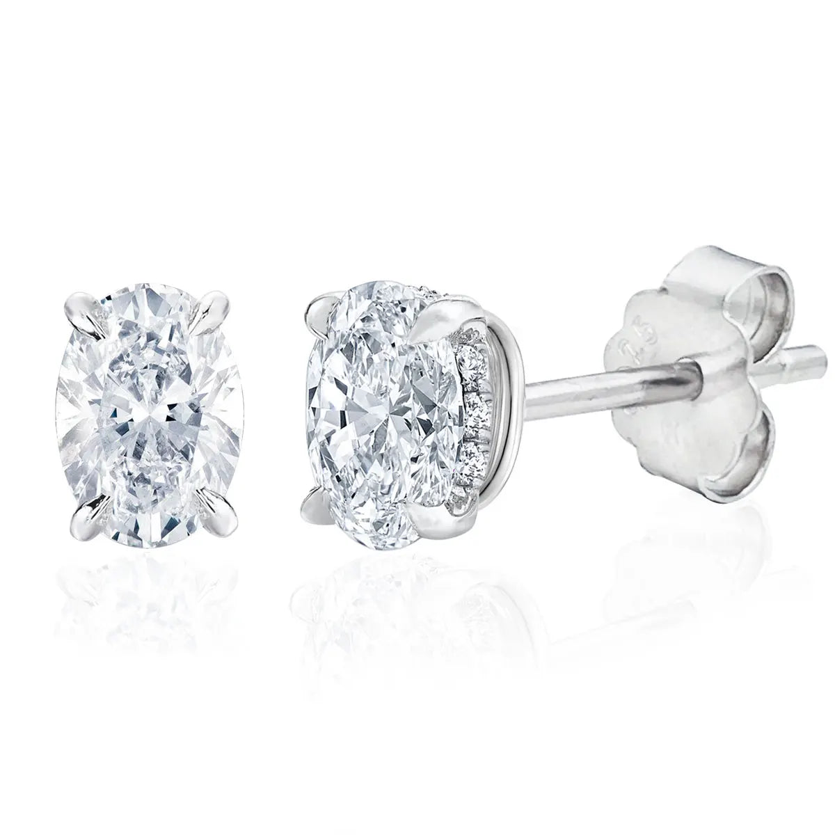Brinco em prata .925 e 2.0, 3.0, ou 4.0ct moissanite