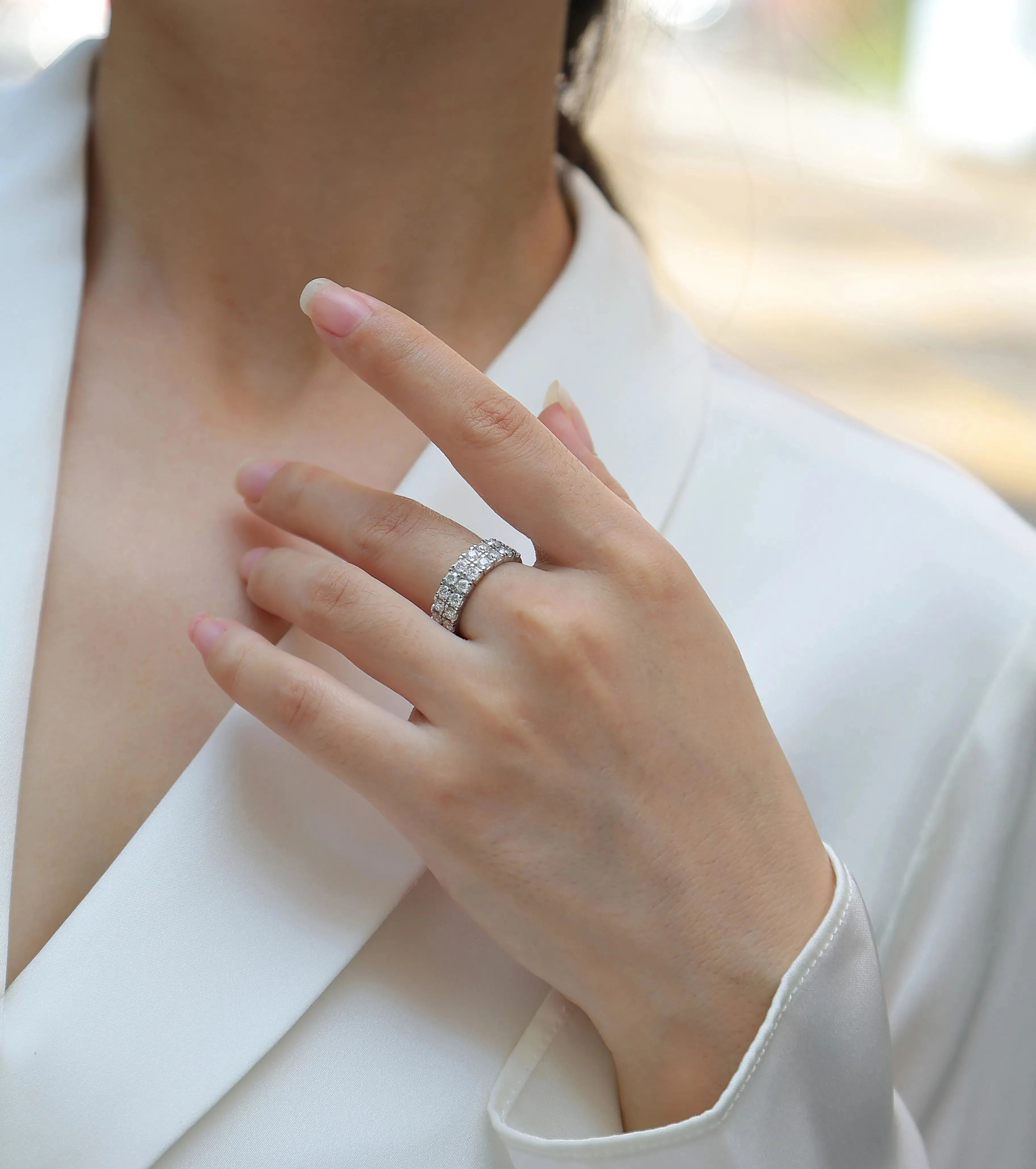 Anel em prata .925 e moissanite