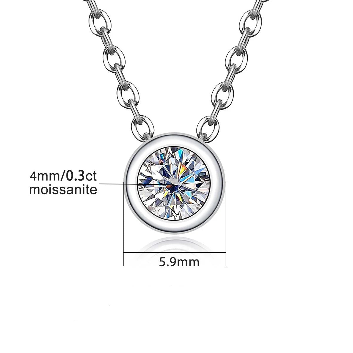 Colar de Prata 925 com Ouro 18k e Moissanite - Yuna Joias