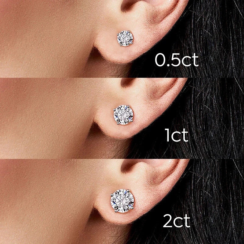 Brinco  em prata .925 e 1.0  Moissanite. (Promoção MÃES)