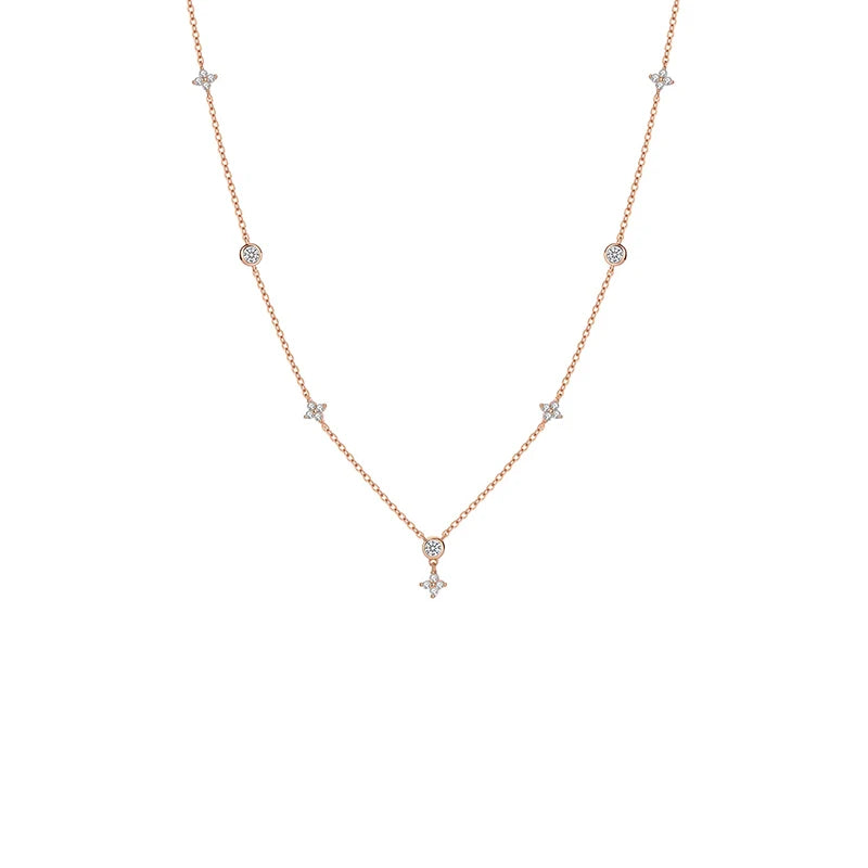 Colar com pingente em prata .925 e moissanite