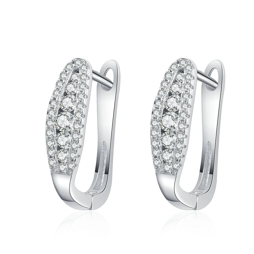 Brinco em prata .925 e 0.44ct moissanite