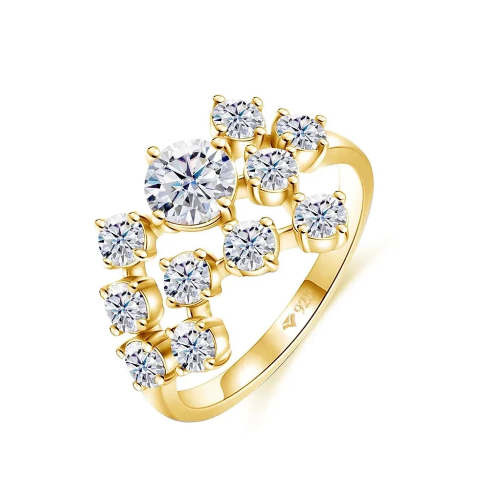 Anel em prata .925 e 1,5CT moissanite
