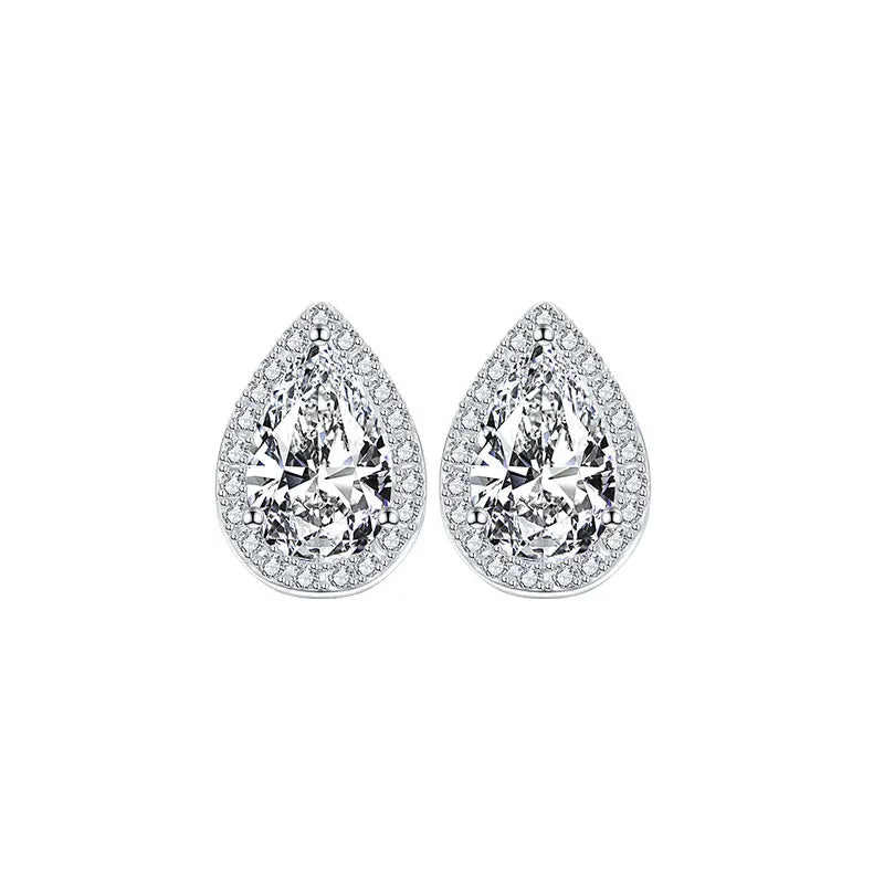 Brinco em prata .925 e 2.0 CT Moissanite