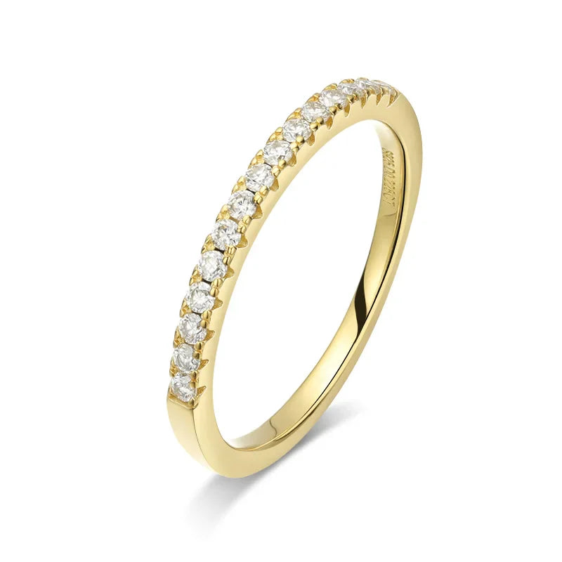 Meia Aliança em prata .925 e 1.5mm Moissanite.
