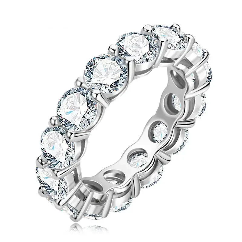 Aliança em prata .925 e 3mm moissanite