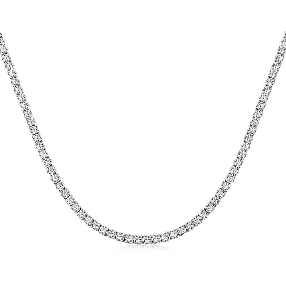 Colar Riviera em prata .925 e 2.0mm moissanite