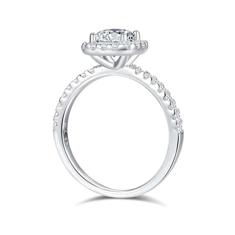 Solitário em prata .925 e 1CT moissanite