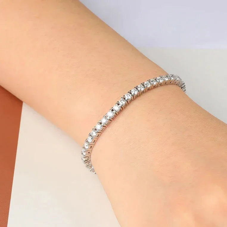 Pulseira Riviera em prata .925 e 4.0 MM Moissanite (SEMANA RIVIERA)