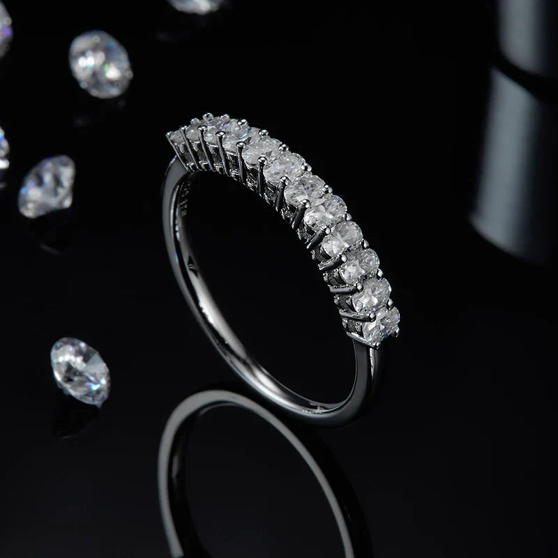 Anel Oval  Moissanite .925 Prata Esterlina