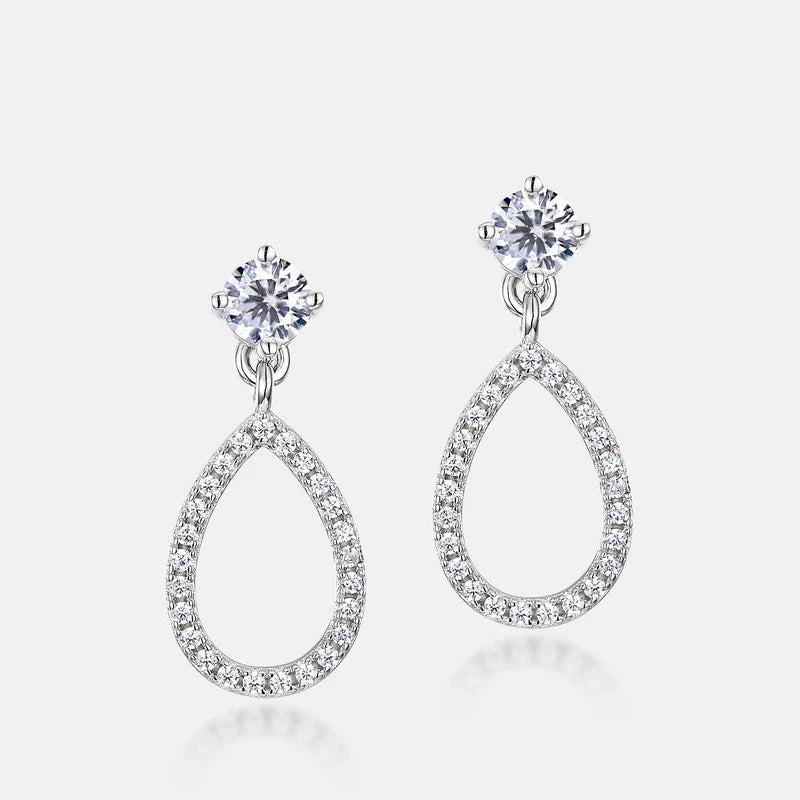 Brinco em prata .925 e 4mm moissanite