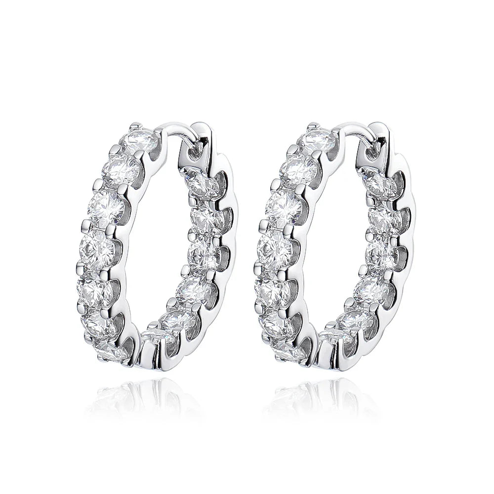 Brinco em prata .925 e 2.6CT moissanite