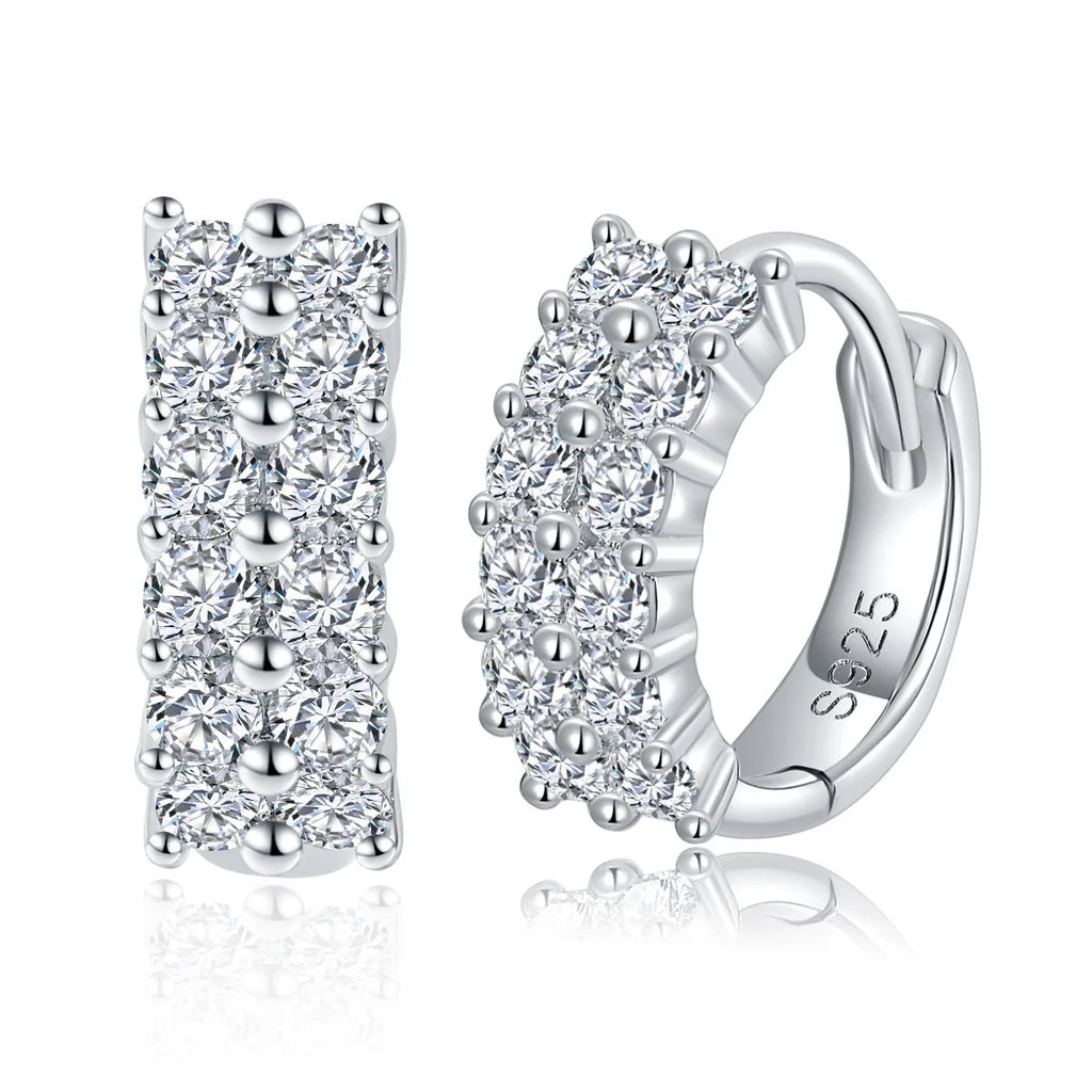 Brinco em prata .925 e 0.76ct Moissanite