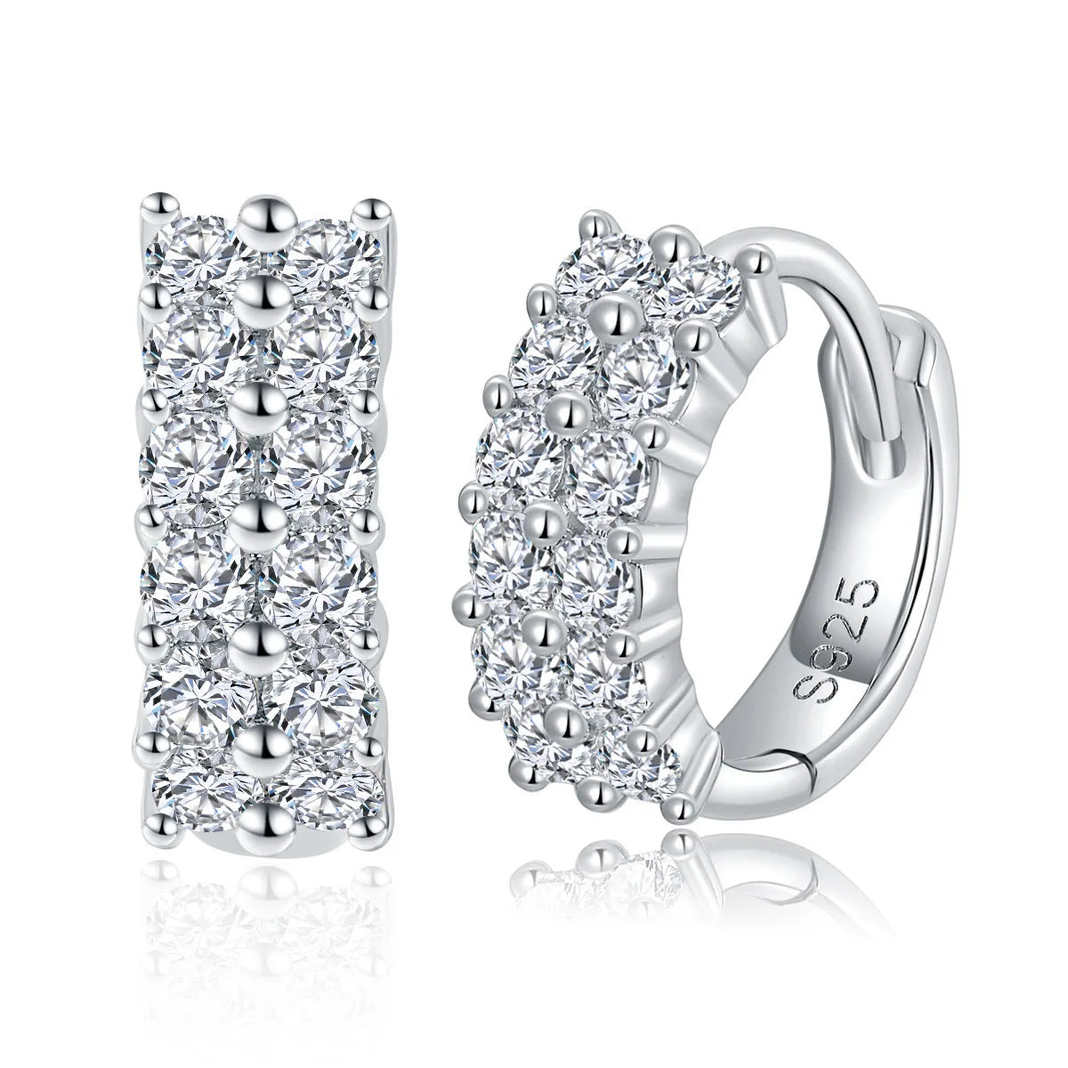 Brinco em prata .925 e 0.76ct Moissanite