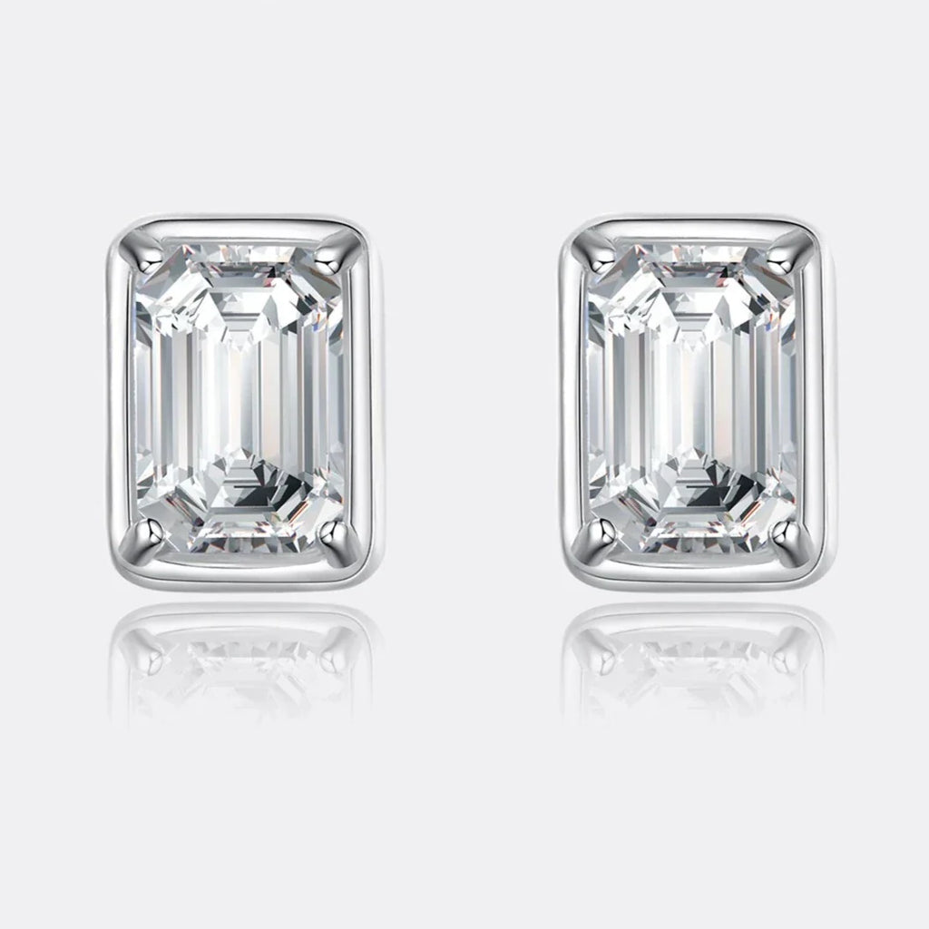 Brinco em prata .925 e 1.2CT moissanite
