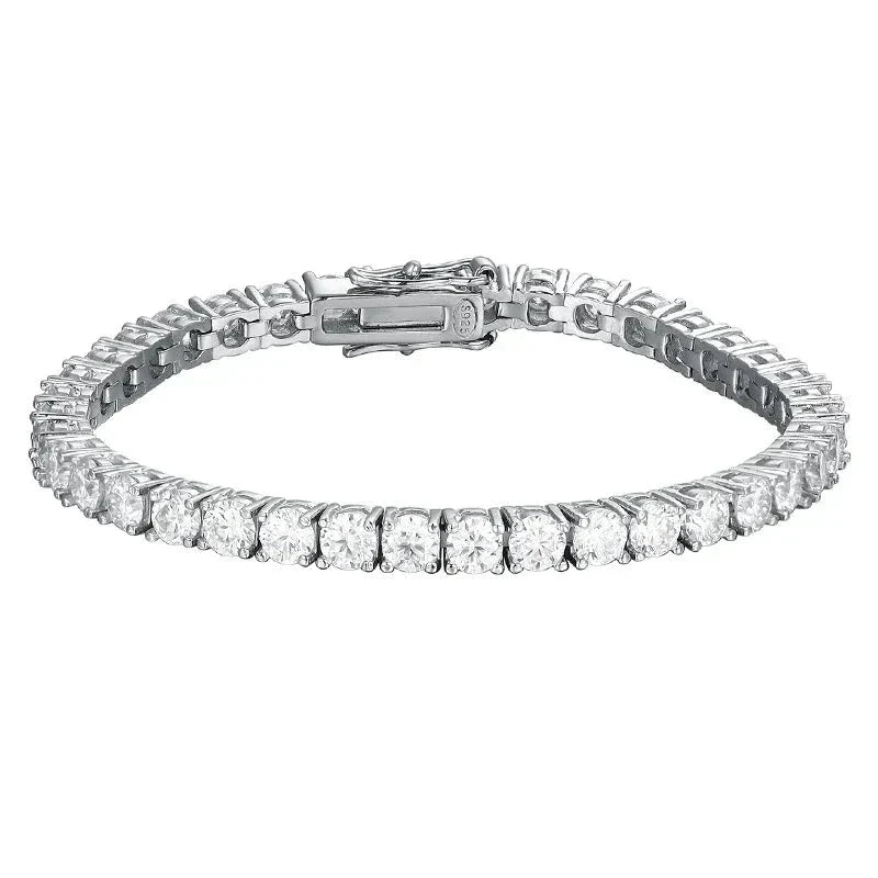Pulseira Riviera em prata .925 e 4.0 MM Moissanite (SEMANA RIVIERA)