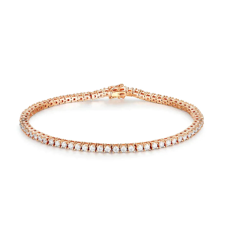 Pulseira Riviera em prata .925 e 3.0 MM Moissanite